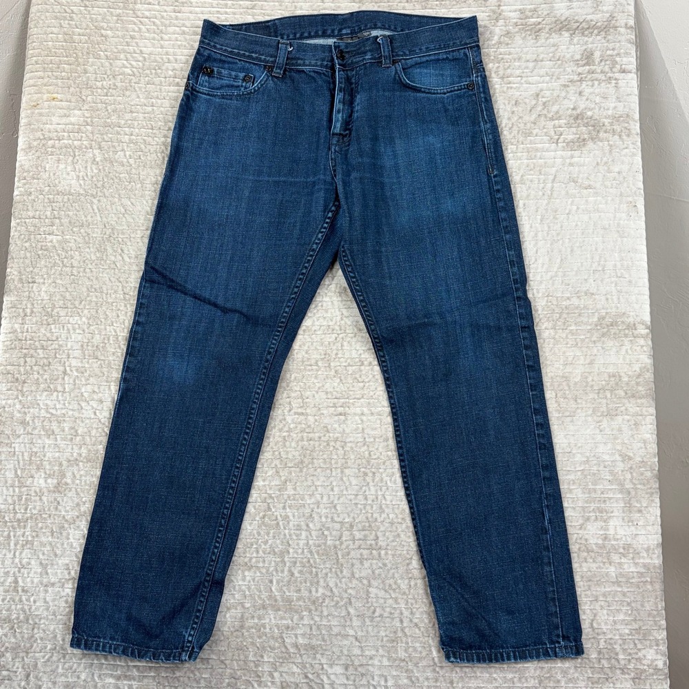 Armani Exchange AX Dark Wash Straight Leg Denim Jeans Mens 34 Short